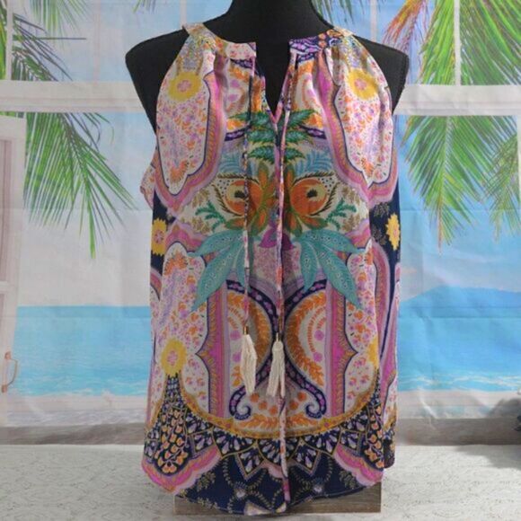Rose & Olive Boho Colorful Size Small Top - Picture 1 of 5